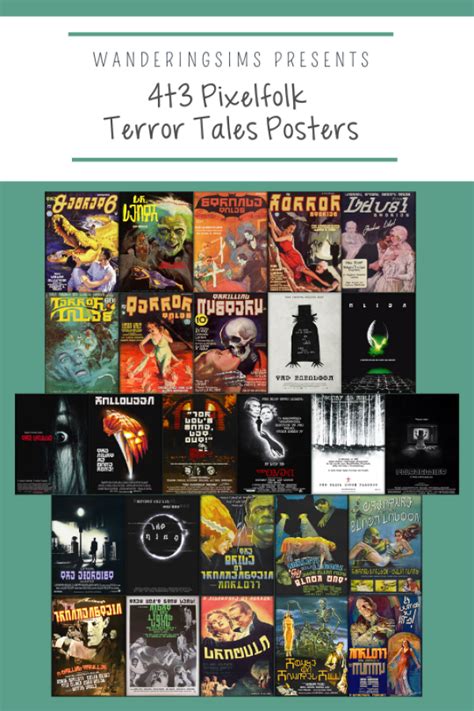 Introducing 4t3 Pixelfolk Terror Tales Posters 1 And 2 The Sims 3