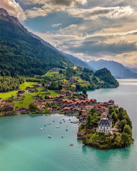 Iseltwald Seen From Above 🚁 😇 Bernese Oberland The Turquoise Lake