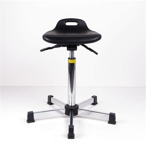 Industrial Sit Stand Stool Adjustable Seat Height With Black Spraying