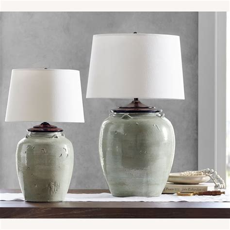 Pottery Barn Courtney Ceramic Table Lamp Seafoam Aptdeco