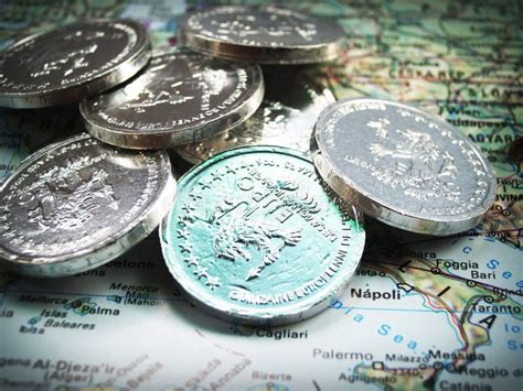 Euro Coins On Map Picture Image 90035156