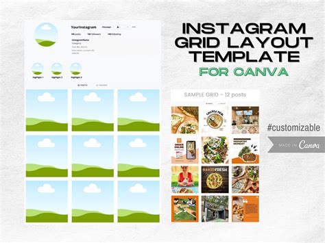 Instagram Grid Layout Plan Your Posts Ahead Canva Customizable Template