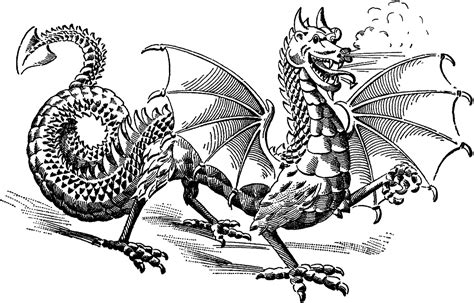 Vintage Dragon Image The Graphics Fairy