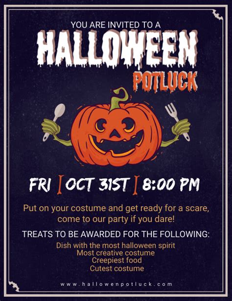 Free Halloween Potluck Invitation Templates