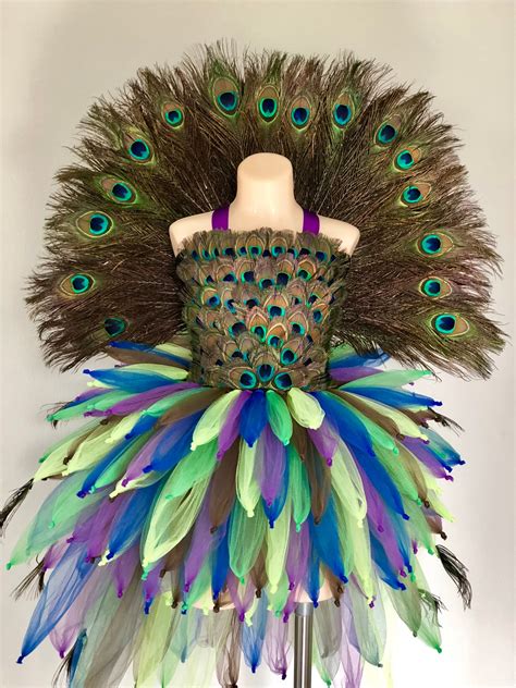 Peacock Costume Mardi Gras Pageant Outfit Bird Costume Etsy