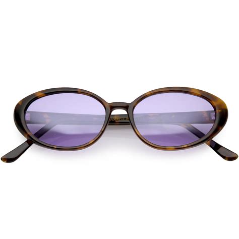 True Vintage Cat Eye Color Tinted Lens Oval Sunglasses 51mm Tortoise Purple