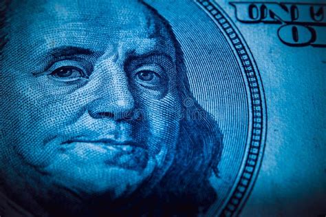 A Portrait Of President Franklin On A Hundred Dollar Bill Close Up