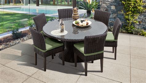 Accessorize a complete patio dining set with functional side tables that can hold drinks, a good book or a pair of sunglasses. Rustico 60 Inch Outdoor Patio Dining Table With 6 Chairs