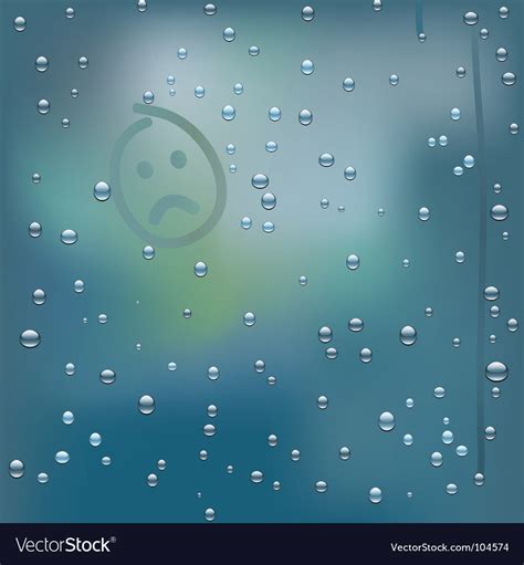 Rainy Window And Sad Face Royalty Free Vector Image