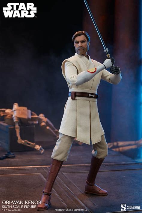 Obi Wan Kenobi Star Wars The Clone Wars Sideshow 16 Scale Figure