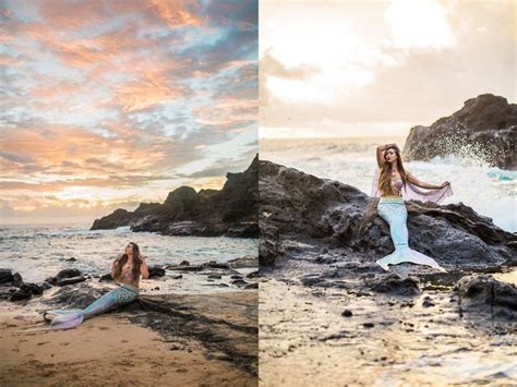 Hawaiian Mermaid Sunrise Photoshoot Hawaii Photographer Hawaii