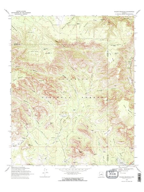Sedona Arizona Map Coconino Forest Map Topographical Map Etsy