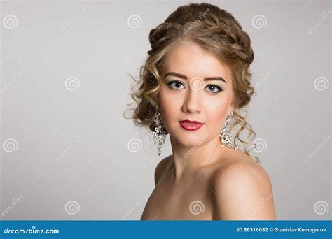 Charming Blonde With Naked Shoulders Stock Photo Image Of Elegance Blonde