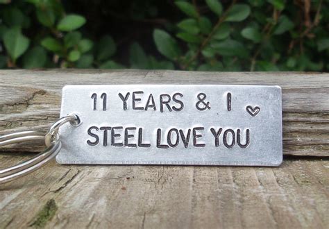 11 Years And I STEEL Love You Key Ring 11th Wedding | Etsy | 11th ...