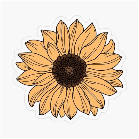 Sunflower Sticker By Jamie Maher Floral Stickers Aesthetic Stickers