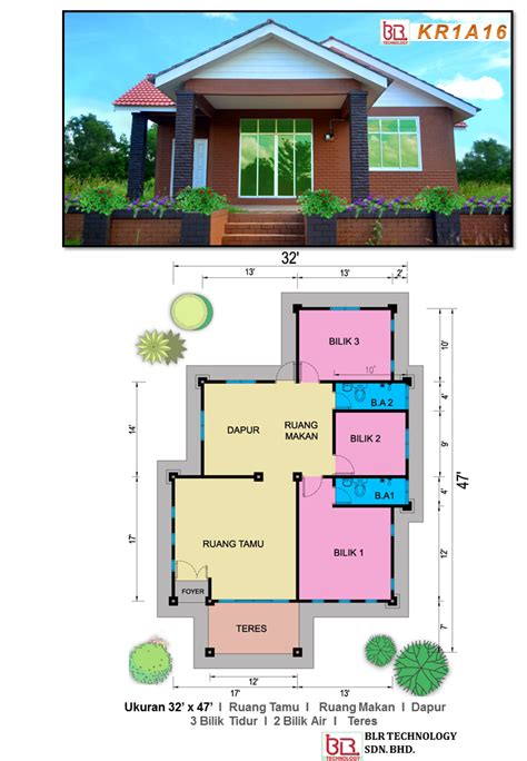 Plan rumah semi d ancora store. Rumah 3 Bilik Tidur | Desainrumahid.com