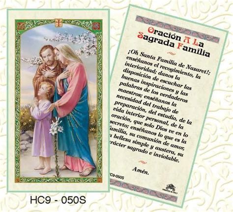 Oracion A La Sagrada Familia Prayer Cards Prayers Cards