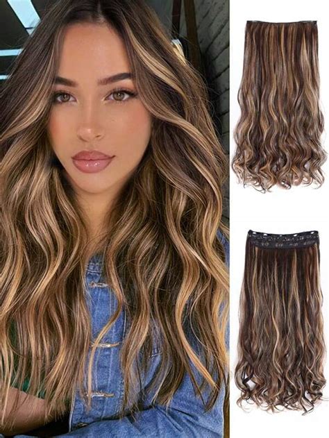 Clip In Long Curly Synthetic Hair Extension Shein Usa