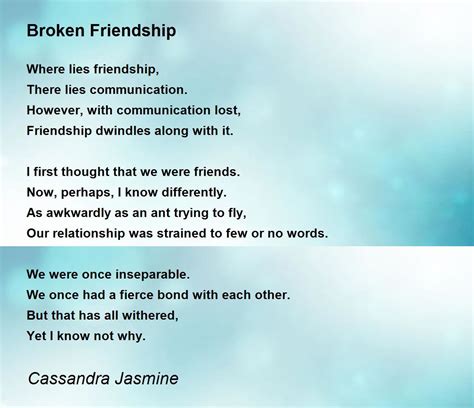 Broken Friendship Poems Best Friends