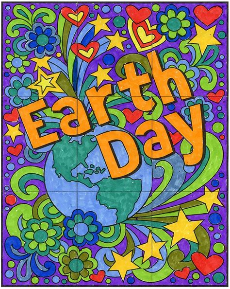 Easy How To Draw The Earth Tutorial Video And Earth Coloring Page