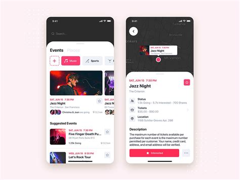 Music Event Mobile App Ui Kit Template Uplabs