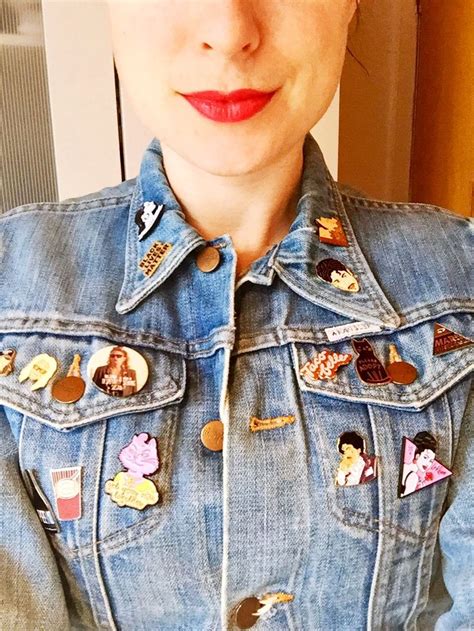 Diy How To Customize Your Denim Jacket With Pins Skinny Dip Jacket