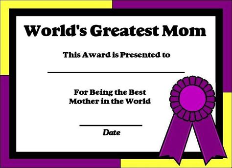Mothers Day Certificates Lets Celebrate