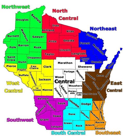Wisconsin Regional County Atv Utv Hotspot Map Wisconsin