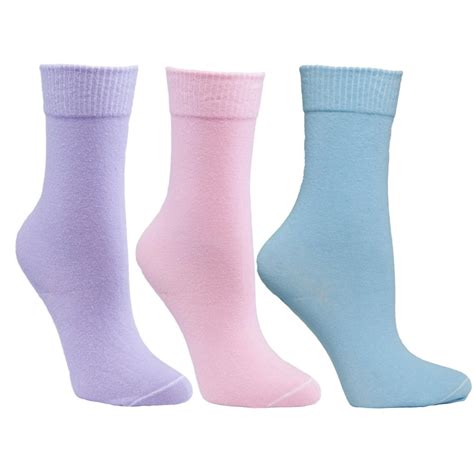 Sugar Free Sox Womens Flat Knit Crew Diabetic Socks 3 Pack Sock