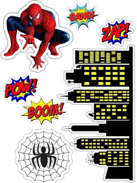 Spider Man Theme Edible Photo Print Paper Cutout For Cake Topper Cake