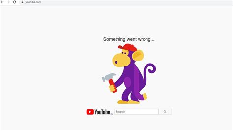Breaking Youtube Crashes Shows Something Went Wrong With Monkey On