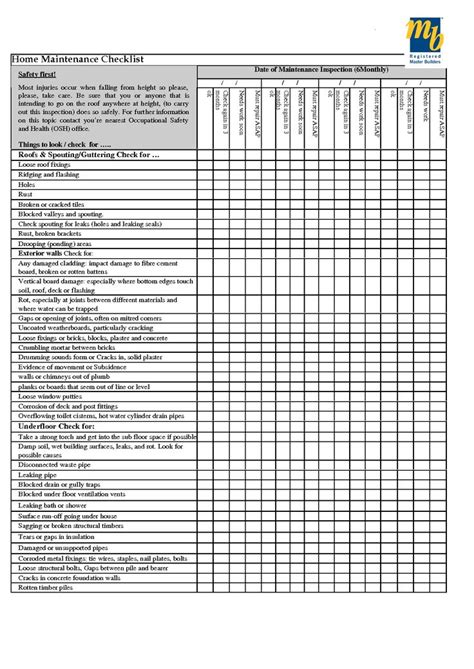 home maintenance checklist printable logo home maintenance checklist