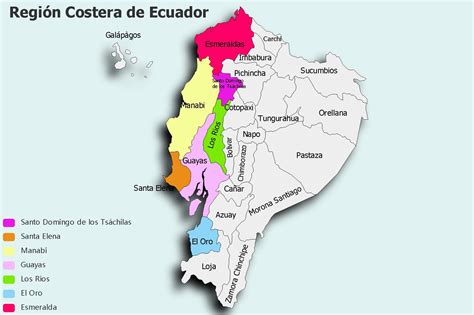 Colorea La Región Costa Del Ecuador Y Coloca Los Nombres De Las