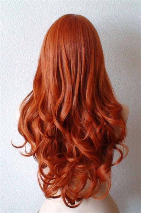 Ginger Red Long Curly Wig Lace Front Wig Ginger Wig For Etsy