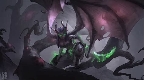 X Px Free Download HD Wallpaper Fantasy Art Demoness Demon Hunter World Of Warcraft