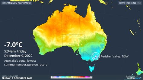 Australias Lowest Summer Temp On Record