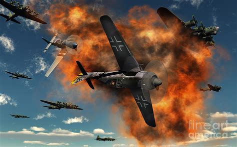 World War Ii Aerial Combat Digital Art By Mark Stevenson Pixels