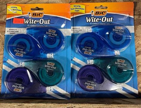 2 Pks Bic Wite Out Brand Ez Correct Correction Tape Applies Dry