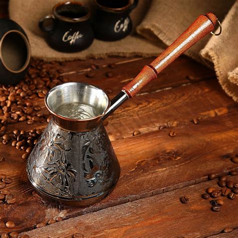 20 Oz Copper Turkish Coffee Pot Ibrik OFFer Cezve Greek Briki Arabic W