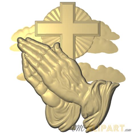 Praying Hands With Cross D Relief Model Cnc Clipart My Xxx Hot Girl