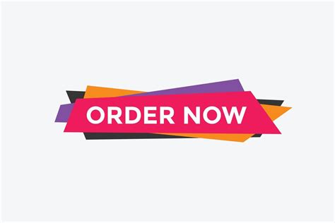 Order Now Button Order Now Text Web Banner Template Sign Icon Banner