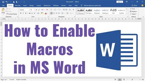 How To Enable Macros In Ms Word Youtube
