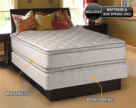 Natural Sleep Mattress And Box Spring Set Queen 60x80x12 Medium Soft Pillowtop Double