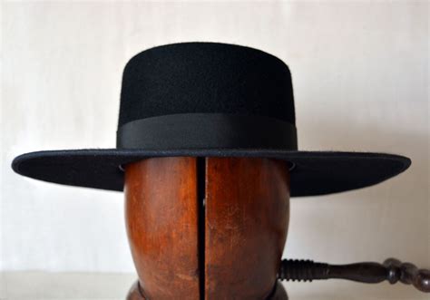 Bolero Hat The Bolero Black Wool Felt Flat Crown Wide Brim Hat Men Women Western Hats