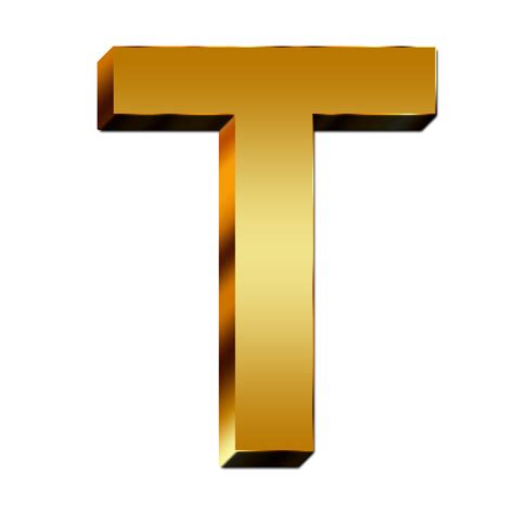 T Letter In Gold