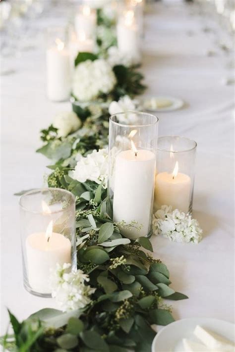 Greenery And Candles Wedding Garland Ideas Emmalovesweddings