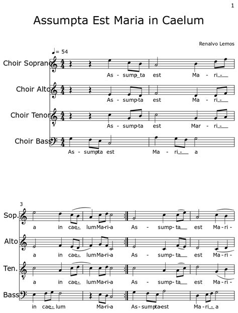Assumpta Est Maria In Caelum Sheet Music For Choir Tenor