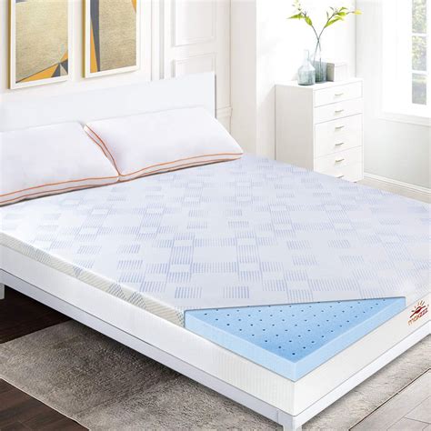 maxzzz 2 inch gel infused memory foam mattress topper cool and hypoallergenic foam