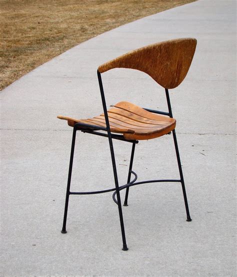 1950s California Modernist Iron And Cord Dining Chairs By Arthur