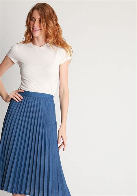 Ana Denim Pleated Midi Skirt Midi Skirt Beautiful Skirts Pleated